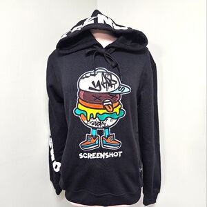 Screenshot Hamburger Hoodie Sweatshirt Urban Hip Hop Embroidered Streetwear NWT
